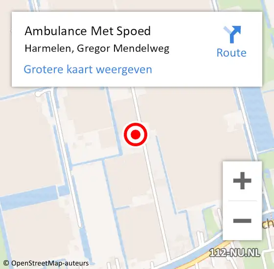 Locatie op kaart van de 112 melding: Ambulance Met Spoed Naar Harmelen, Gregor Mendelweg op 12 augustus 2018 05:42