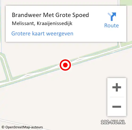 Locatie op kaart van de 112 melding: Brandweer Met Grote Spoed Naar Melissant, Kraaijenissedijk op 12 augustus 2018 06:35