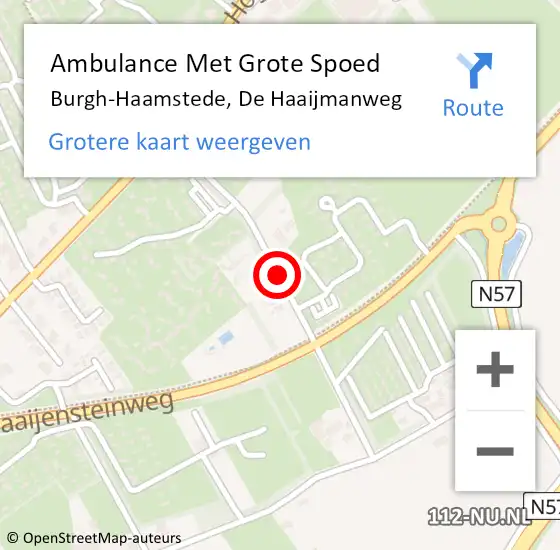 Locatie op kaart van de 112 melding: Ambulance Met Grote Spoed Naar Burgh-Haamstede, De Haaijmanweg op 12 augustus 2018 08:54