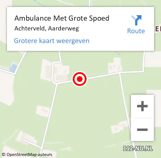 Locatie op kaart van de 112 melding: Ambulance Met Grote Spoed Naar Achterveld, Aarderweg op 12 augustus 2018 09:10