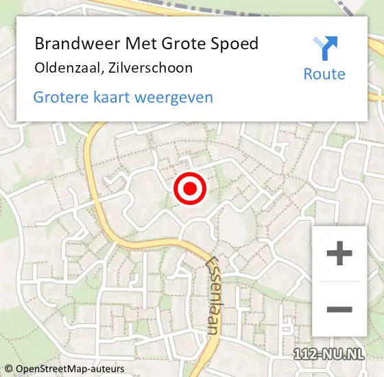 Locatie op kaart van de 112 melding: Brandweer Met Grote Spoed Naar Oldenzaal, Zilverschoon op 12 augustus 2018 11:47