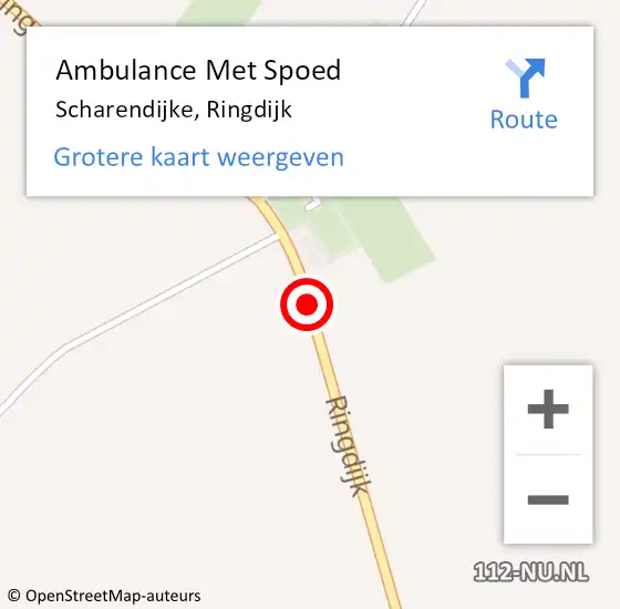 Locatie op kaart van de 112 melding: Ambulance Met Spoed Naar Scharendijke, Ringdijk op 12 augustus 2018 12:32