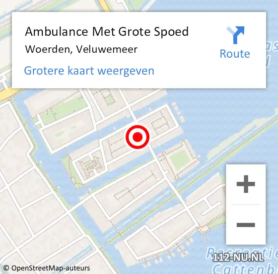 Locatie op kaart van de 112 melding: Ambulance Met Grote Spoed Naar Woerden, Veluwemeer op 12 augustus 2018 12:33