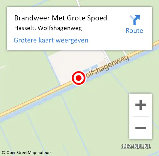 Locatie op kaart van de 112 melding: Brandweer Met Grote Spoed Naar Hasselt, Wolfshagenweg op 12 augustus 2018 13:28