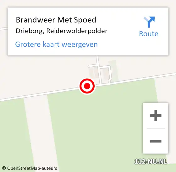 Locatie op kaart van de 112 melding: Brandweer Met Spoed Naar Drieborg, Reiderwolderpolder op 12 augustus 2018 14:00