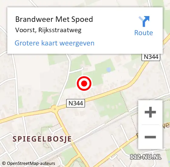 Locatie op kaart van de 112 melding: Brandweer Met Spoed Naar Voorst, Rijksstraatweg op 24 september 2013 13:33