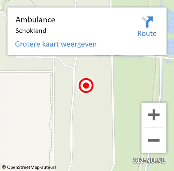 Locatie op kaart van de 112 melding: Ambulance Schokland op 12 augustus 2018 16:50