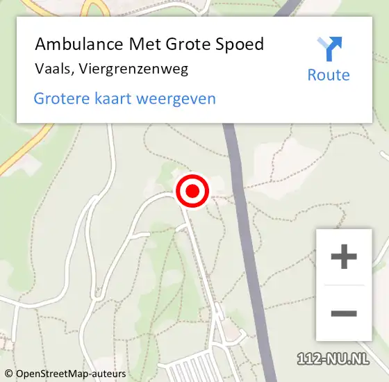 Locatie op kaart van de 112 melding: Ambulance Met Grote Spoed Naar Vaals, Viergrenzenweg op 12 augustus 2018 20:03