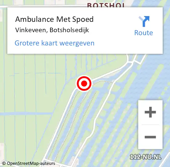 Locatie op kaart van de 112 melding: Ambulance Met Spoed Naar Vinkeveen, Botsholsedijk op 12 augustus 2018 20:16