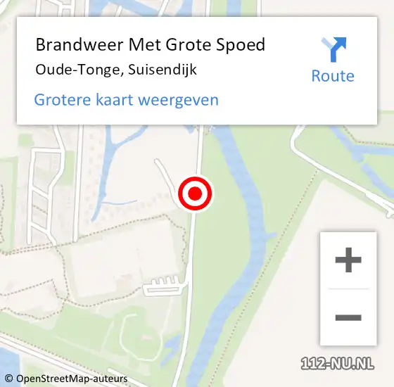 Locatie op kaart van de 112 melding: Brandweer Met Grote Spoed Naar Oude-Tonge, Suisendijk op 12 augustus 2018 22:22