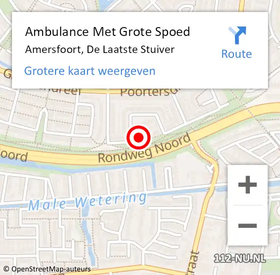 Locatie op kaart van de 112 melding: Ambulance Met Grote Spoed Naar Amersfoort, De Laatste Stuiver op 5 maart 2014 20:45