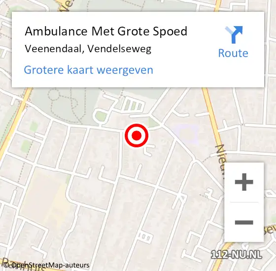 Locatie op kaart van de 112 melding: Ambulance Met Grote Spoed Naar Veenendaal, Vendelseweg op 12 augustus 2018 22:55