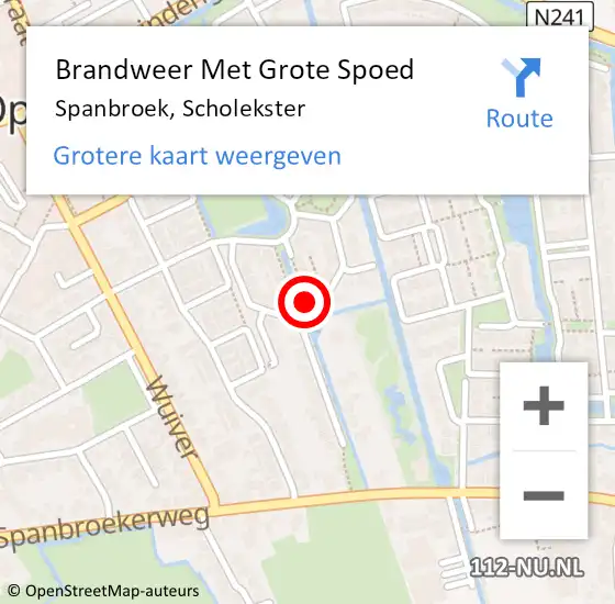 Locatie op kaart van de 112 melding: Brandweer Met Grote Spoed Naar Spanbroek, Scholekster op 13 augustus 2018 00:44