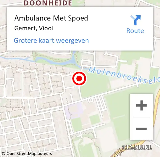 Locatie op kaart van de 112 melding: Ambulance Met Spoed Naar Gemert, Viool op 13 augustus 2018 01:40