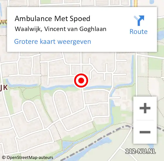 Locatie op kaart van de 112 melding: Ambulance Met Spoed Naar Waalwijk, Vincent van Goghlaan op 13 augustus 2018 01:55