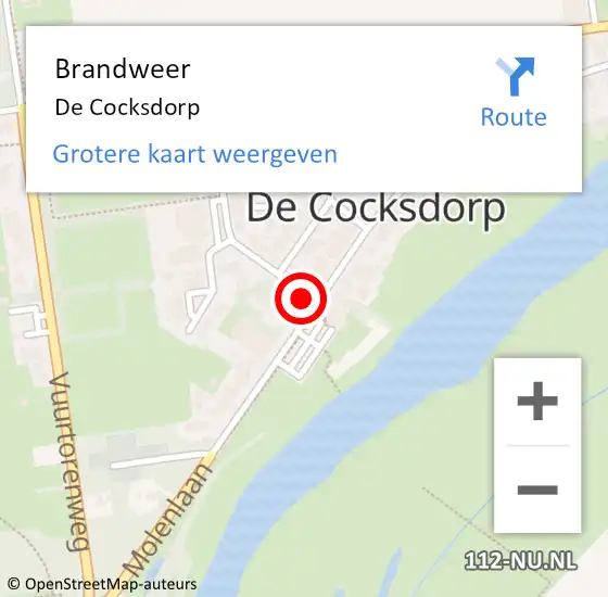 Locatie op kaart van de 112 melding: Brandweer De Cocksdorp op 13 augustus 2018 02:40