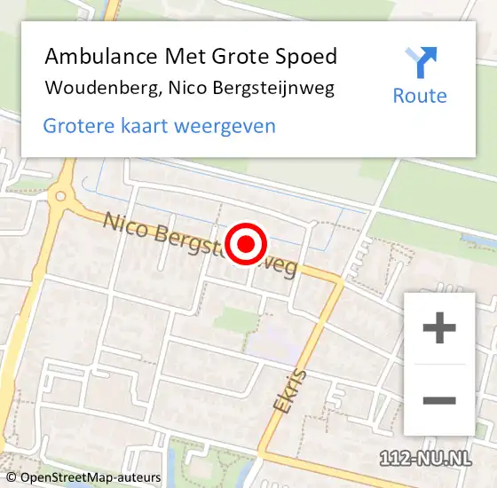 Locatie op kaart van de 112 melding: Ambulance Met Grote Spoed Naar Woudenberg, Nico Bergsteijnweg op 13 augustus 2018 03:05