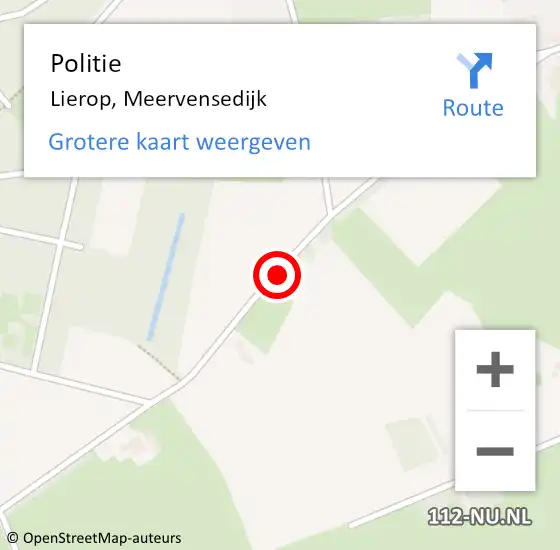 Locatie op kaart van de 112 melding: Politie Lierop, Meervensedijk op 13 augustus 2018 05:29