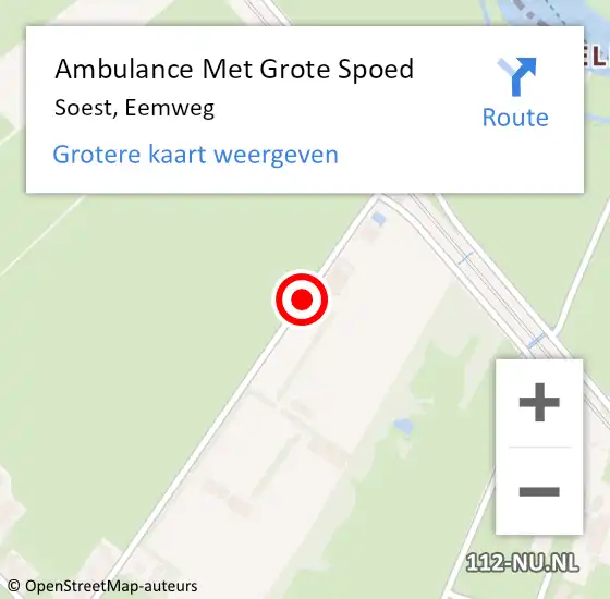 Locatie op kaart van de 112 melding: Ambulance Met Grote Spoed Naar Soest, Eemweg op 13 augustus 2018 07:45