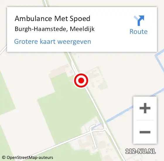 Locatie op kaart van de 112 melding: Ambulance Met Spoed Naar Burgh-Haamstede, Meeldijk op 13 augustus 2018 09:10