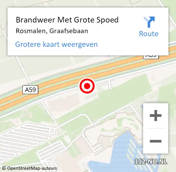 Locatie op kaart van de 112 melding: Brandweer Met Grote Spoed Naar Rosmalen, Graafsebaan op 13 augustus 2018 09:36