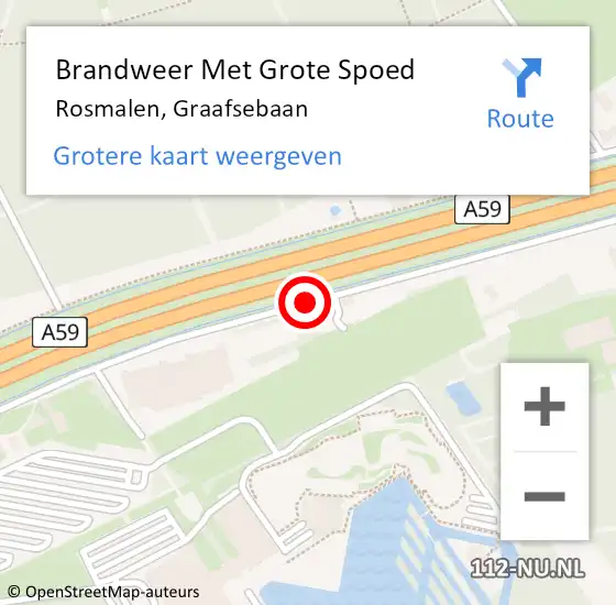 Locatie op kaart van de 112 melding: Brandweer Met Grote Spoed Naar Rosmalen, Graafsebaan op 13 augustus 2018 10:05