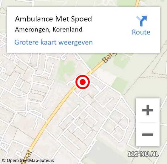 Locatie op kaart van de 112 melding: Ambulance Met Spoed Naar Amerongen, Korenland op 13 augustus 2018 10:35