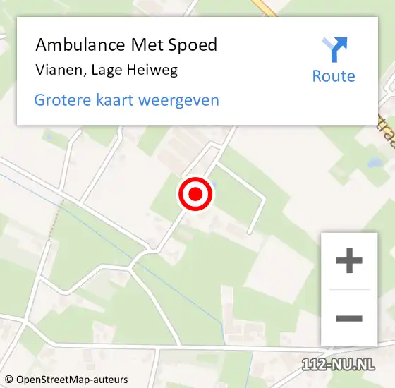 Locatie op kaart van de 112 melding: Ambulance Met Spoed Naar Vianen, Lage Heiweg op 13 augustus 2018 11:37