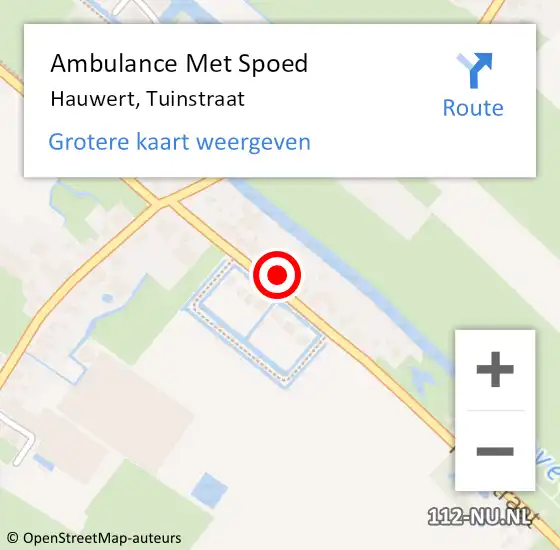 Locatie op kaart van de 112 melding: Ambulance Met Spoed Naar Hauwert, Tuinstraat op 5 maart 2014 21:42