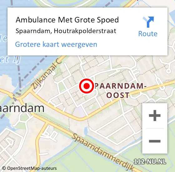 Locatie op kaart van de 112 melding: Ambulance Met Grote Spoed Naar Spaarndam, Houtrakpolderstraat op 13 augustus 2018 13:38