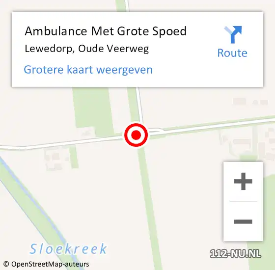 Locatie op kaart van de 112 melding: Ambulance Met Grote Spoed Naar Lewedorp, Oude Veerweg op 13 augustus 2018 14:37