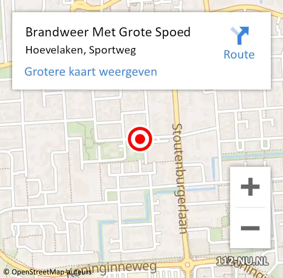 Locatie op kaart van de 112 melding: Brandweer Met Grote Spoed Naar Hoevelaken, Sportweg op 13 augustus 2018 15:10