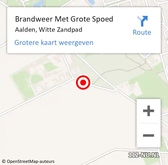 Locatie op kaart van de 112 melding: Brandweer Met Grote Spoed Naar Aalden, Witte Zandpad op 13 augustus 2018 16:07