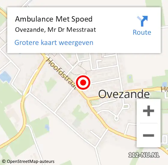 Locatie op kaart van de 112 melding: Ambulance Met Spoed Naar Ovezande, Mr Dr Messtraat op 13 augustus 2018 17:11