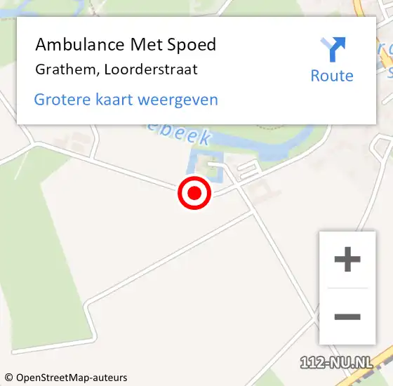 Locatie op kaart van de 112 melding: Ambulance Met Spoed Naar Grathem, Loorderstraat op 13 augustus 2018 18:04