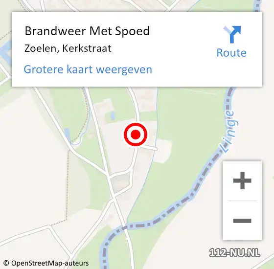 Locatie op kaart van de 112 melding: Brandweer Met Spoed Naar Zoelen, Kerkstraat op 13 augustus 2018 18:17