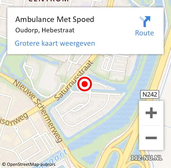 Locatie op kaart van de 112 melding: Ambulance Met Spoed Naar Oudorp, Hebestraat op 5 maart 2014 22:33