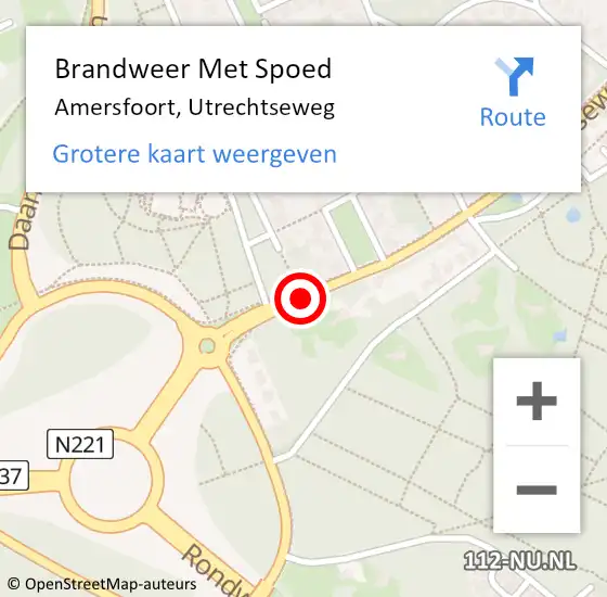 Locatie op kaart van de 112 melding: Brandweer Met Spoed Naar Amersfoort, Utrechtseweg op 13 augustus 2018 19:14