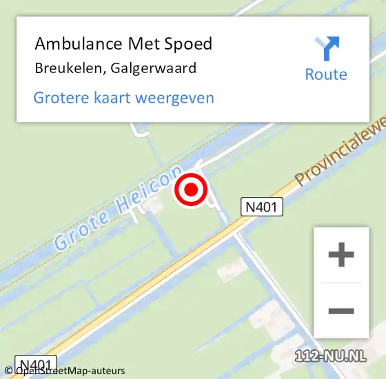 Locatie op kaart van de 112 melding: Ambulance Met Spoed Naar Breukelen, Galgerwaard op 13 augustus 2018 19:45