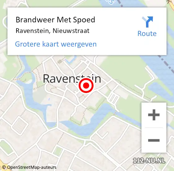 Locatie op kaart van de 112 melding: Brandweer Met Spoed Naar Ravenstein, Nieuwstraat op 13 augustus 2018 19:49