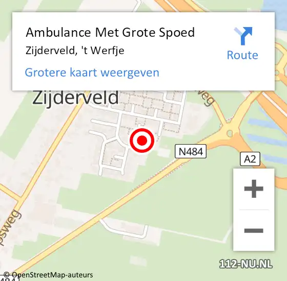Locatie op kaart van de 112 melding: Ambulance Met Grote Spoed Naar Zijderveld, 't Werfje op 13 augustus 2018 20:08