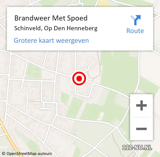 Locatie op kaart van de 112 melding: Brandweer Met Spoed Naar Schinveld, Op Den Henneberg op 13 augustus 2018 21:18