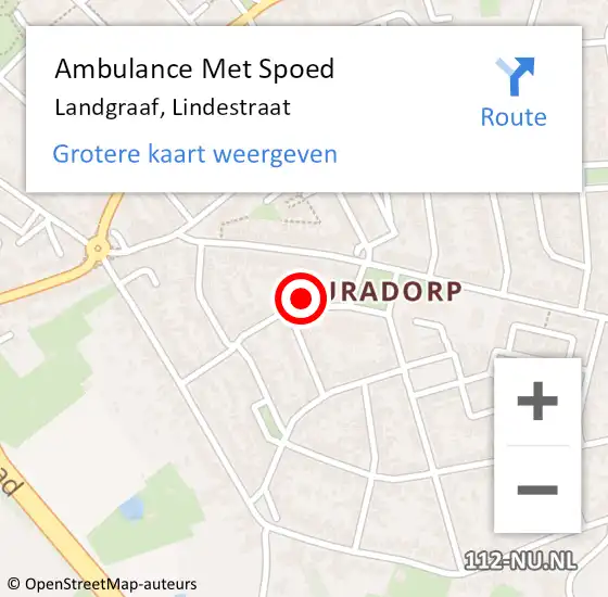 Locatie op kaart van de 112 melding: Ambulance Met Spoed Naar Landgraaf, Lindestraat op 5 maart 2014 22:48