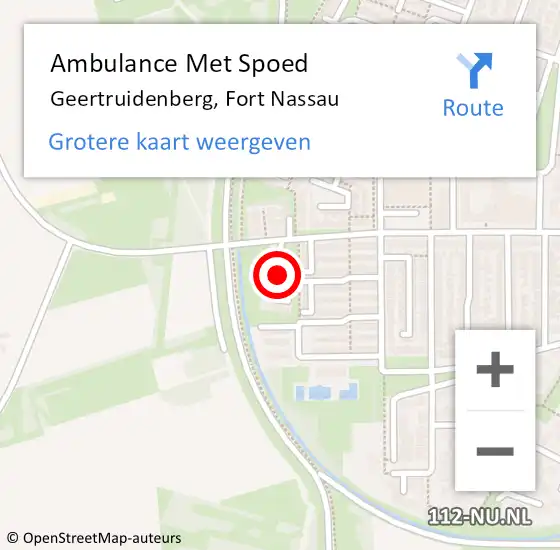 Locatie op kaart van de 112 melding: Ambulance Met Spoed Naar Geertruidenberg, Fort Nassau op 13 augustus 2018 22:01