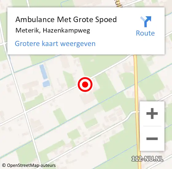 Locatie op kaart van de 112 melding: Ambulance Met Grote Spoed Naar Meterik, Hazenkampweg op 5 maart 2014 22:53