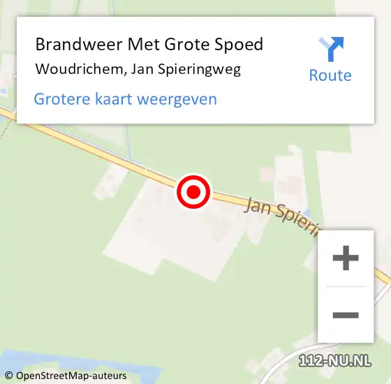 Locatie op kaart van de 112 melding: Brandweer Met Grote Spoed Naar Woudrichem, Jan Spieringweg op 14 augustus 2018 02:14