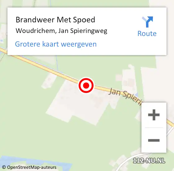 Locatie op kaart van de 112 melding: Brandweer Met Spoed Naar Woudrichem, Jan Spieringweg op 14 augustus 2018 02:50