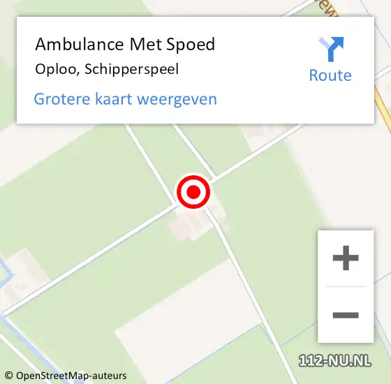 Locatie op kaart van de 112 melding: Ambulance Met Spoed Naar Oploo, Schipperspeel op 14 augustus 2018 07:36