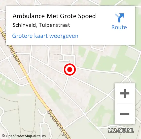 Locatie op kaart van de 112 melding: Ambulance Met Grote Spoed Naar Schinveld, Tulpenstraat op 5 maart 2014 23:32