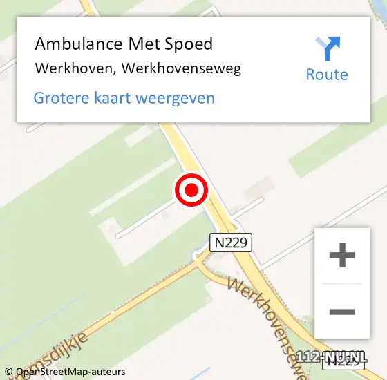 Locatie op kaart van de 112 melding: Ambulance Met Spoed Naar Werkhoven, Werkhovenseweg op 14 augustus 2018 08:25